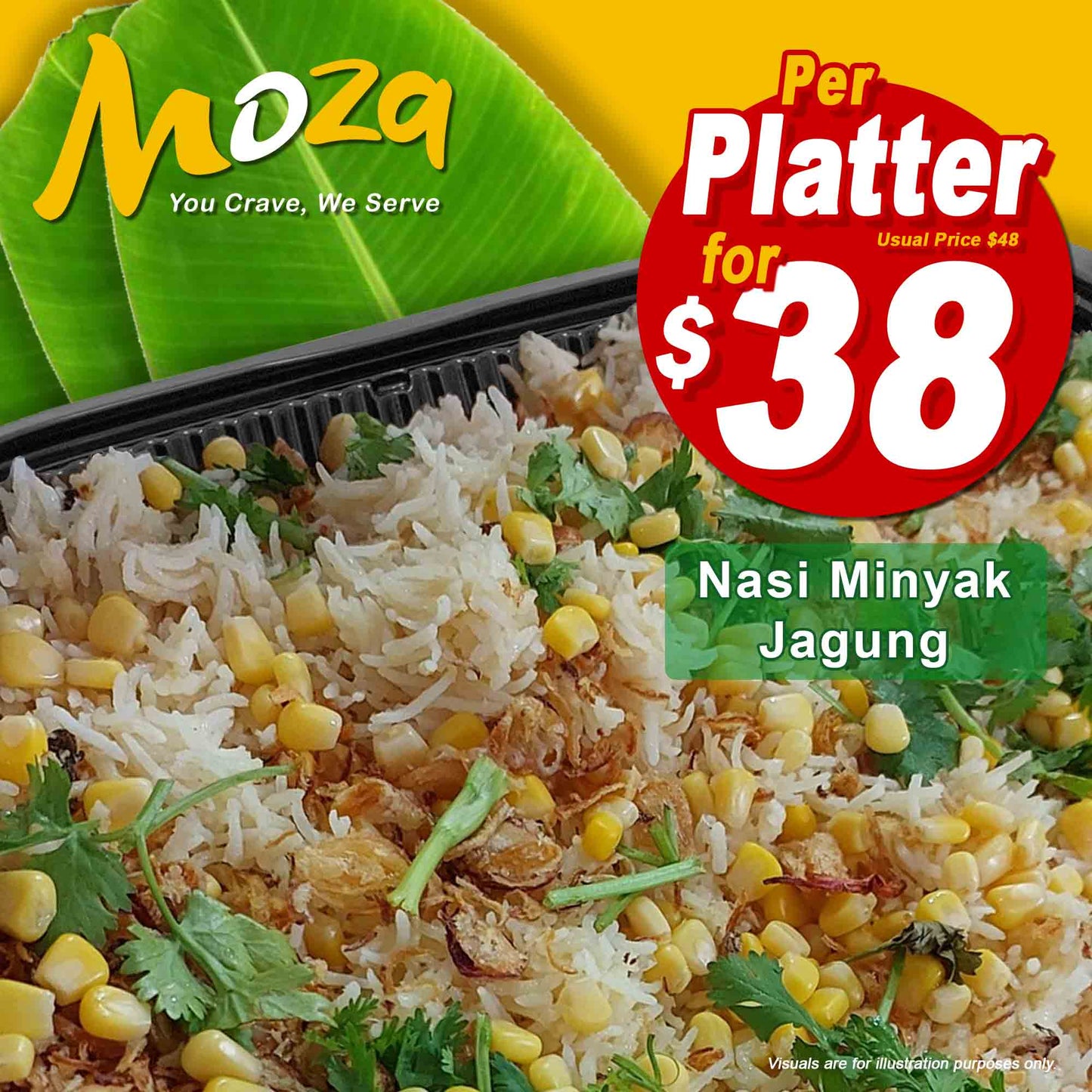Nasi Minyak Jagung (Platter)